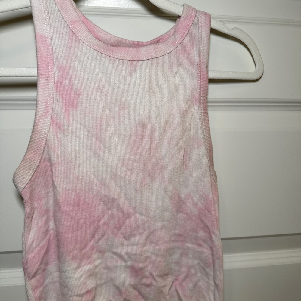 Pink Tie-Dye Crop Tank Top